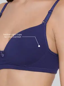 LYRA Lightly Padded Seamless Detachable Strap Cotton T-shirt Bra With All Day Comfort