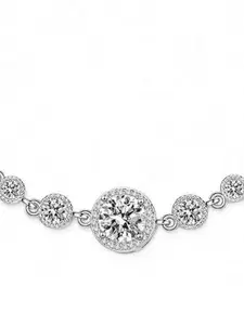 Peora Silver-Plated Cubic Zirconia Charm Bracelet