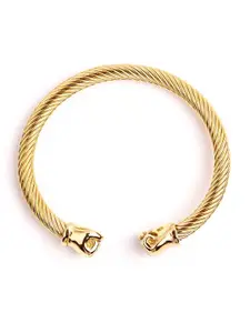 Fashion Frill Men Gold-Plated Stainless Steel Kada Bracelet