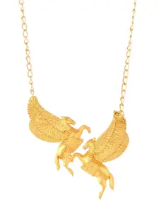 Silvermerc Designs Gold-Plated Horse Design Statement Necklace