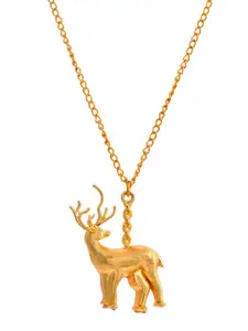 Silvermerc Designs Gold-Plated Oval Pendants with Chains