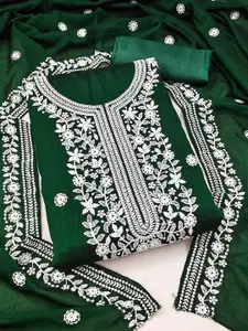 MANVAA Floral Embroidered Unstitched Dress Material