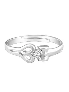 GIVA 925 Sterling Rhodium-Plated CZ Studded Finger Ring