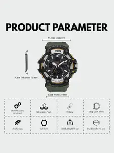 V2A Men Bracelet Style Straps Analogue & Digital Multi-Function Watch V2A-OT-2304-Green