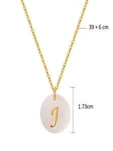 AQUASTREET 18K Gold-Plated Waterproof Antitarnish Letter J Initial Pendant Necklace