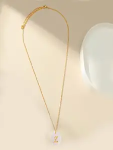 AQUASTREET 18K Gold-Plated Waterproof Antitarnish Letter Z Initial Pendant Necklace