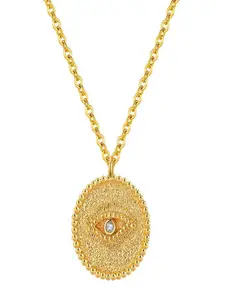 AQUASTREET 18K Gold Plated Waterproof Antitarnish Evil Eye Pendant Necklace