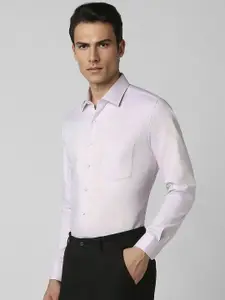 Van Heusen Textured Slim Fit Spread Collar Pure Cotton Casual Shirt