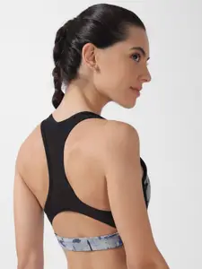 Reebok Lux Perform Racer Aop Printed Workout Bra