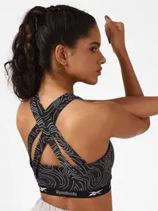 Reebok Yg Aop Printed Workout Bra