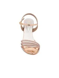 Ozuri Embellished Open Toe Block Heels