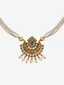 Kushal's Fashion Jewellery Gold-Plated Antique Necklace