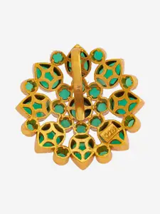 Kushal's Fashion Jewellery 92.5 Pure Silver Gold-Plated Floral Pendants