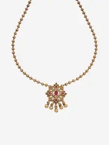 Kushal's Fashion Jewellery Gold-Plated Antique Necklace