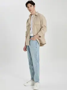 DeFacto Men Mid Rise Clean Look Medium Shade Pure Cotton Jeans