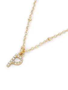 Accessorize London Women Initial Sparkle Pendant With Chain