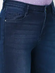 Kraus Jeans Women Flared High-Rise Light Fade Whiskers & Chevrons Stretchable Jeans