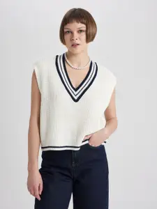 DeFacto V-Neck Acrylic Sweater Vest