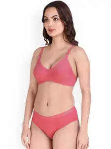 In-Curve Breathable Cotton Non Padded Bra With Basic Briefs