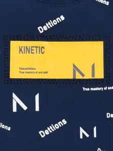 Ginie Boys Typography Printed Round Neck T-shirt