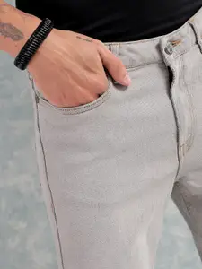 The Indian Garage Co Grey Men Mid-Rise Light Fade Bootcut Stretchable Jeans