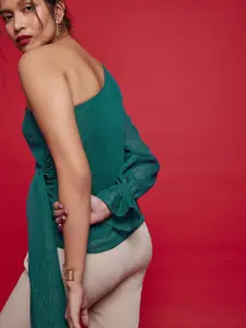 The Label Life One Shoulder Tie Up Top