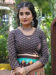 Saree mall Ethnic Motifs Pure Cotton Ikat Sarees