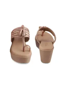 Tresmode Embellished One Toe Wedge Heels