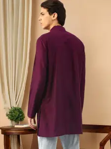 TATTVA Long Sleeves Mandarin Collar Thread Work Kurta