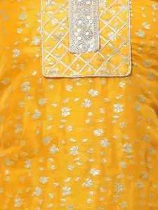 Meena Bazaar Floral Woven Design Zari Art Silk Unstitched Dress Material