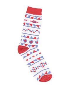 FOOTPRINTS FOOTPRINT Men Patterned Odour Free Organic Cotton Bamboo Calf-Length Colorful Formal Socks