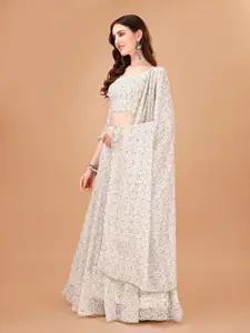 PMD Fashion Floral Printed Semi-Stitched Lehenga & Unstitched Blouse With Dupatta