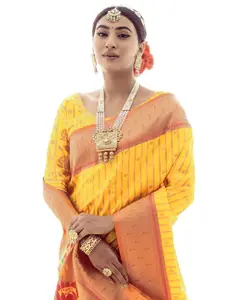 Mitera Ethnic Motif Woven Design Zari Saree