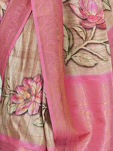 Satrani Floral Printed Art Silk Saree