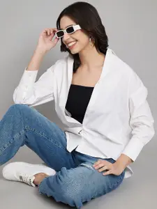 Fab Star Classic Spread Collar Long Sleeves Cotton Casual Shirt