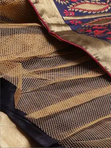 KALINI Woven Design Semi-Stitched Lehenga & Blouse With Dupatta