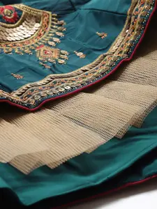 HRITIKA Embroidered Sequinned Semi-Stitched Lehenga & Blouse With Dupatta