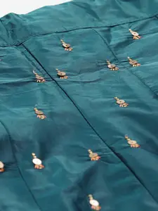 KALINI Embroidered Thread Work Semi-Stitched Lehenga & Blouse With Dupatta