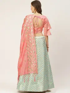 HRITIKA Woven Design Semi-Stitched Lehenga & Blouse With Dupatta