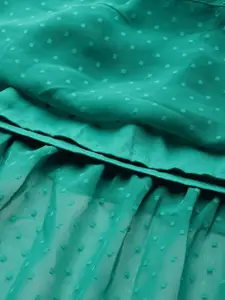 DressBerry Dobby Weave Smoked Tiered A-Line Midi Dress