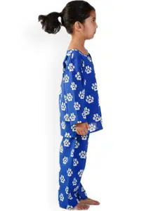 BAESD Girls Graphic Printed Pure Cotton Night suit