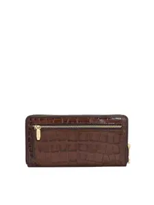 Da Milano Men Textured Leather Zip Around Wallet