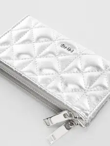 MANGO Women Quilted Zip Around Wallet