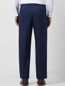 Van Heusen Men Textured Regular Fit Pleated Formal Trouser