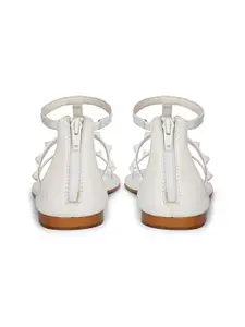 Saint G Women Leather Open Toe Flats