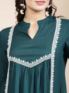 Sangria Embroidered A Line Top