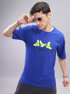 ADRO Men Typography Printed Applique T-shirt