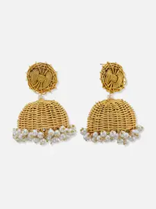 ATIBELLE Gold-Plated Beaded Classic Jhumkas