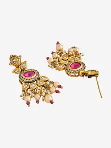 Kushal's Fashion Jewellery Kundan Drop Earrings