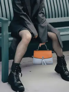 Exotic Colourblocked PU Structured Satchel